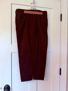 Ag Adriano Goldschmied The Stevie Petite Slim Straight Ankle Deep Burgundy